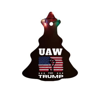 United Auto Workers For Donald Trump Uaw 2024 Election Ceramic Tree Ornament