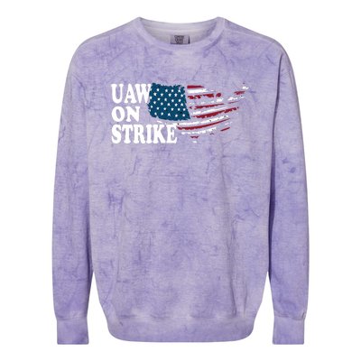 United Auto Workers Support | UAW On Strike Protest Colorblast Crewneck Sweatshirt