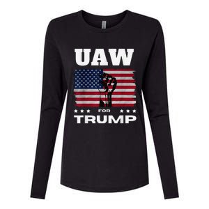 United Auto Workers For Donald Trump Uaw 2024 Election Womens Cotton Relaxed Long Sleeve T-Shirt