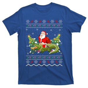 Ugly Alligator Xmas Gift Santa Riding Alligator Christmas Cool Gift T-Shirt