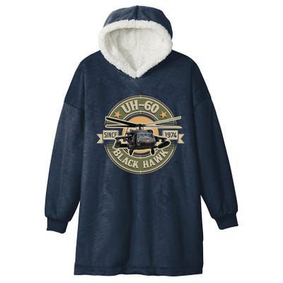 Uh60 Blackhawk Assault Helicopter Pilot Aviation Gift Hooded Wearable Blanket