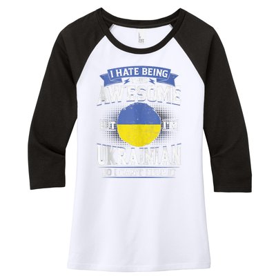 Ukraine Being Awesome Ukrainians Men & Women G Women's Tri-Blend 3/4-Sleeve Raglan Shirt