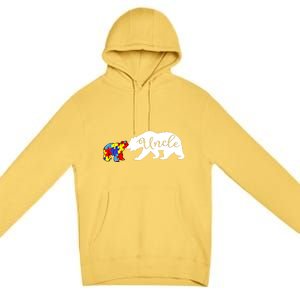 Uncle Bear Autism Awareness Month Cute Gift Puzzle Gift Premium Pullover Hoodie