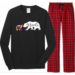 Uncle Bear Autism Awareness Month Cute Gift Puzzle Gift Long Sleeve Pajama Set