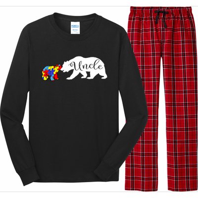 Uncle Bear Autism Awareness Month Cute Gift Puzzle Gift Long Sleeve Pajama Set