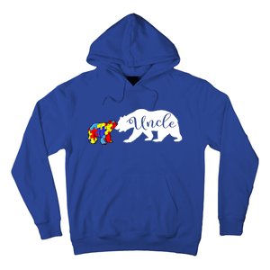 Uncle Bear Autism Awareness Month Cute Gift Puzzle Gift Hoodie