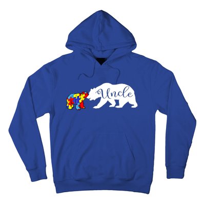 Uncle Bear Autism Awareness Month Cute Gift Puzzle Gift Hoodie