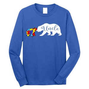 Uncle Bear Autism Awareness Month Cute Gift Puzzle Gift Long Sleeve Shirt