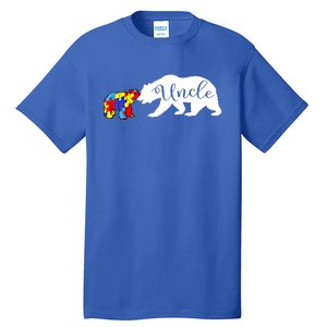 Uncle Bear Autism Awareness Month Cute Gift Puzzle Gift Tall T-Shirt