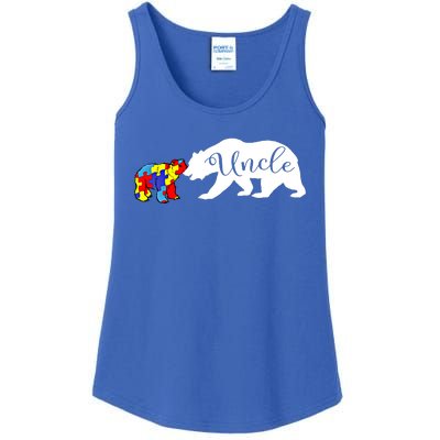 Uncle Bear Autism Awareness Month Cute Gift Puzzle Gift Ladies Essential Tank