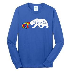 Uncle Bear Autism Awareness Month Cute Gift Puzzle Gift Tall Long Sleeve T-Shirt