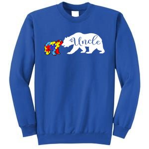 Uncle Bear Autism Awareness Month Cute Gift Puzzle Gift Tall Sweatshirt