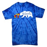 Uncle Bear Autism Awareness Month Cute Gift Puzzle Gift Tie-Dye T-Shirt