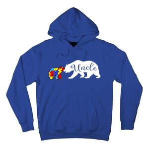 Uncle Bear Autism Awareness Month Cute Gift Puzzle Gift Tall Hoodie