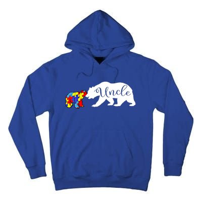 Uncle Bear Autism Awareness Month Cute Gift Puzzle Gift Tall Hoodie