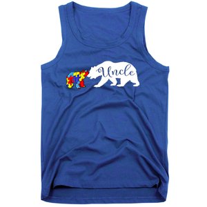 Uncle Bear Autism Awareness Month Cute Gift Puzzle Gift Tank Top