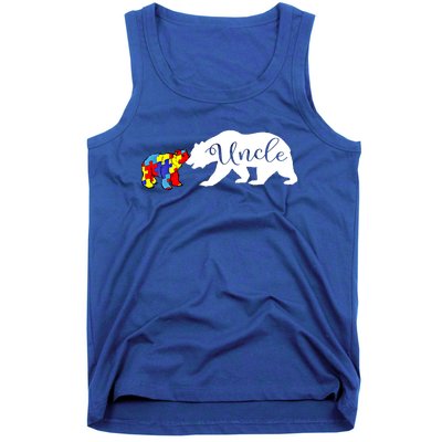 Uncle Bear Autism Awareness Month Cute Gift Puzzle Gift Tank Top