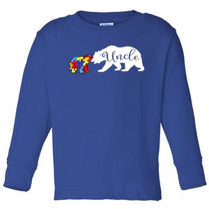 Uncle Bear Autism Awareness Month Cute Gift Puzzle Gift Toddler Long Sleeve Shirt