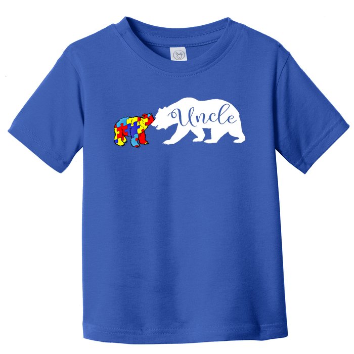 Uncle Bear Autism Awareness Month Cute Gift Puzzle Gift Toddler T-Shirt