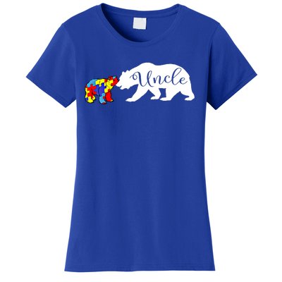 Uncle Bear Autism Awareness Month Cute Gift Puzzle Gift Women's T-Shirt