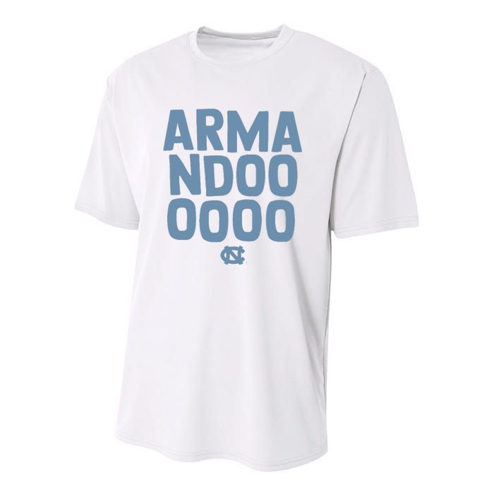 Unc Basketball Armandoooooo Bacot Youth Performance Sprint T-Shirt