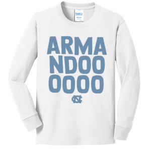 Unc Basketball Armandoooooo Bacot Kids Long Sleeve Shirt