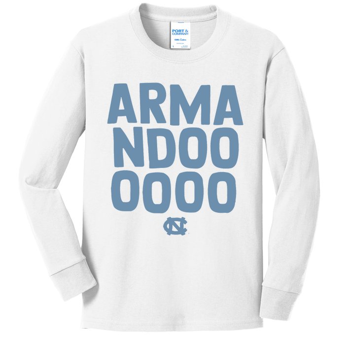 Unc Basketball Armandoooooo Bacot Kids Long Sleeve Shirt