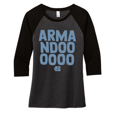 Unc Basketball Armandoooooo Bacot Women's Tri-Blend 3/4-Sleeve Raglan Shirt