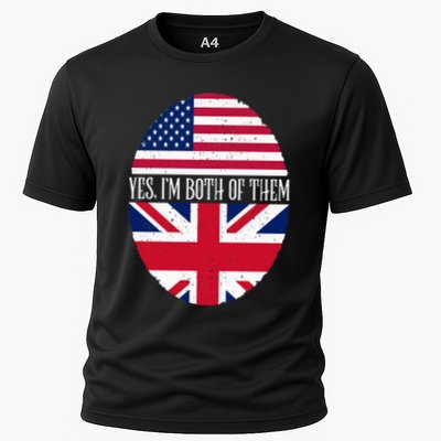 UK British American Flags Yes I'm Both Of Them Performance Shirt