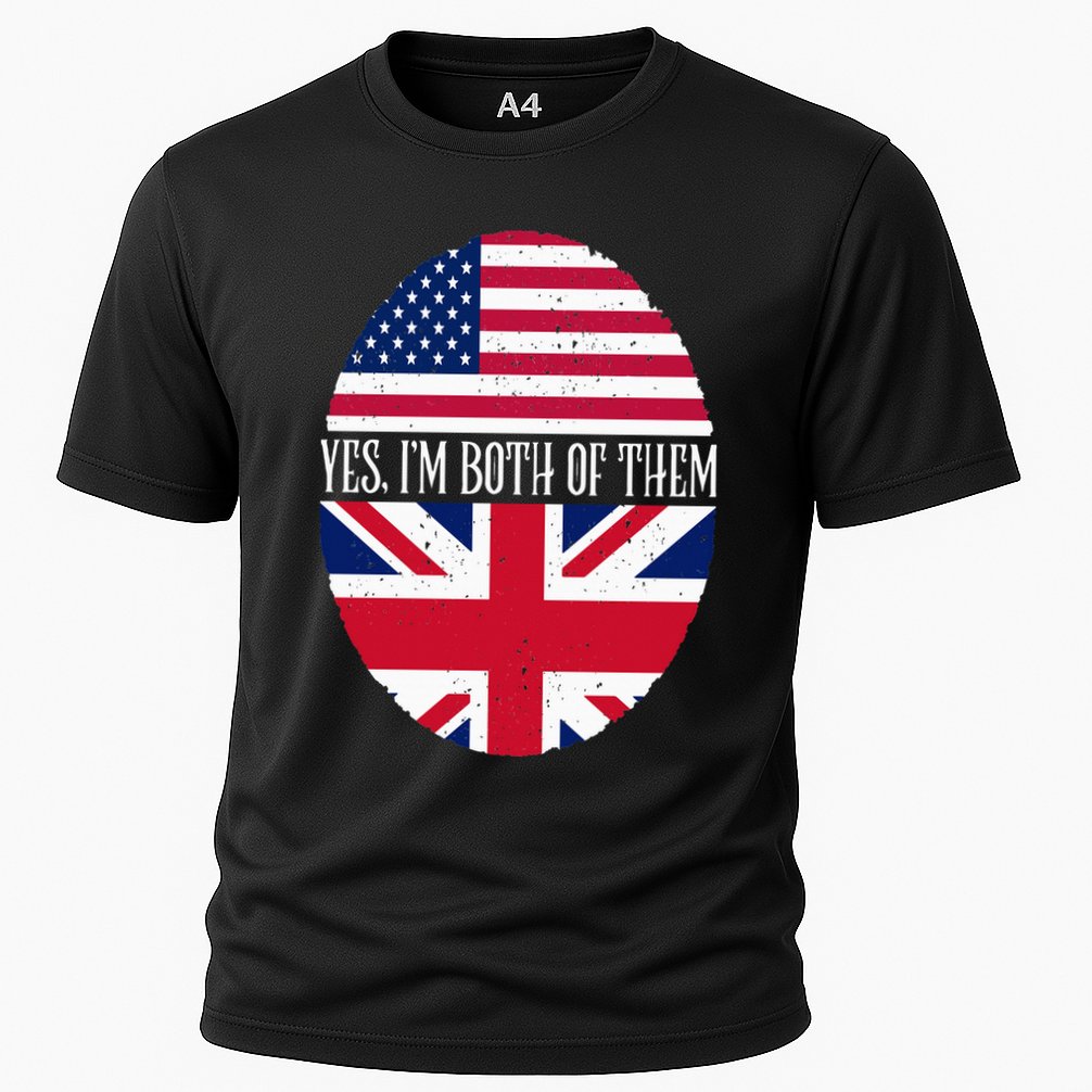 UK British American Flags Yes I'm Both Of Them Performance Shirt