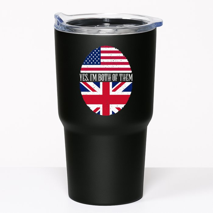 UK British American Flags Yes I'm Both Of Them Tumbler