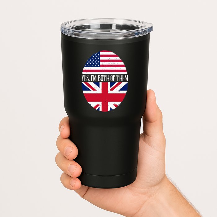 UK British American Flags Yes I'm Both Of Them Tumbler