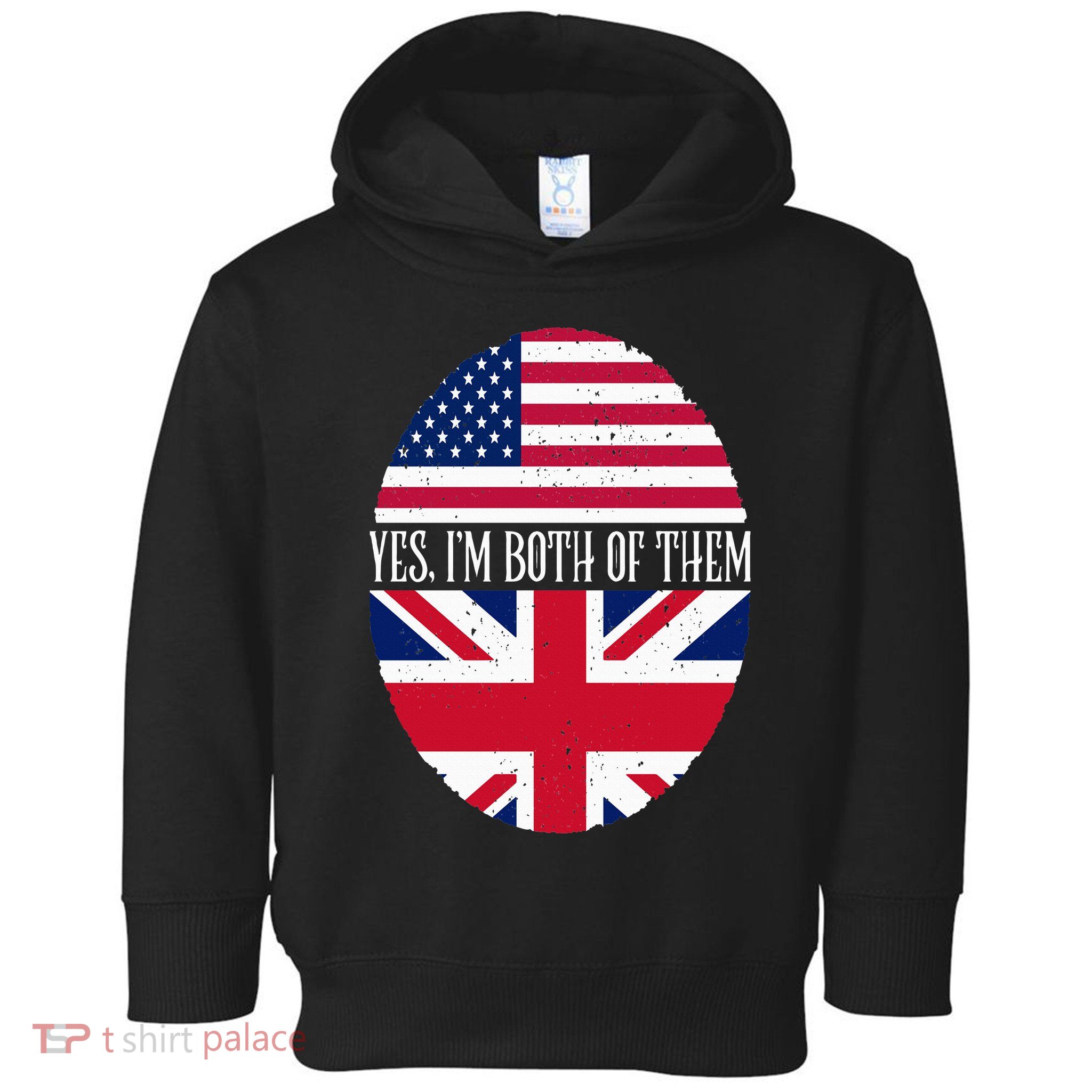 UK British American Flags Yes I'm Both Of Them Toddler Hoodie