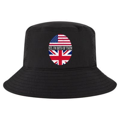 UK British American Flags Yes I'm Both Of Them Cool Comfort Performance Bucket Hat