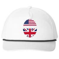 UK British American Flags Yes I'm Both Of Them Snapback Five-Panel Rope Hat