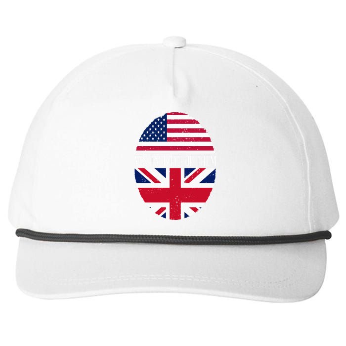 UK British American Flags Yes I'm Both Of Them Snapback Five-Panel Rope Hat