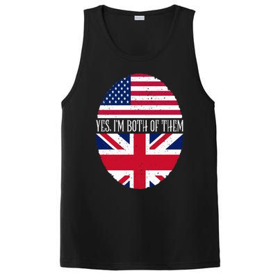 UK British American Flags Yes I'm Both Of Them PosiCharge Competitor Tank