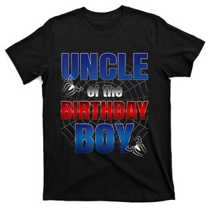 Uncle Birthday Boy Spider Web Birthday Party Decorations T-Shirt