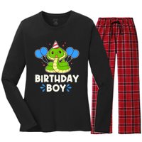 Ute Birthday Boy Cobra Graphic Women's Long Sleeve Flannel Pajama Set 