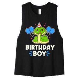 Ute Birthday Boy Cobra Graphic Women's Racerback Cropped Tank