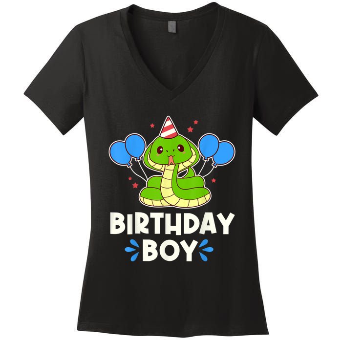 Ute Birthday Boy Cobra Graphic Women's V-Neck T-Shirt