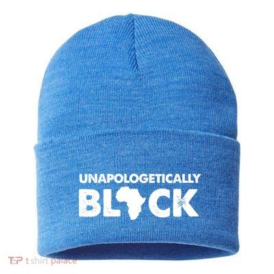 Unapologetically Black Black History Month Gift Sustainable Knit Beanie