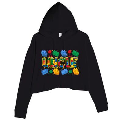 Uncle Brick Builder Funny Uncles Blocks Master Builder Crop Fleece Hoodie