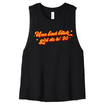 Una Bad Bitch Girl De Lo 90 Retro Vintage Trending Women's Racerback Cropped Tank