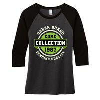 Urban Brand Core Collection Varsity Women's Tri-Blend 3/4-Sleeve Raglan Shirt