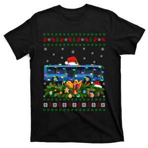 Ugly Bus Christmas Funny Xmas Lighting Tree Santa T-Shirt