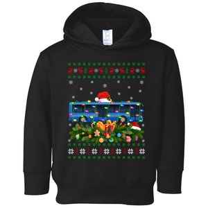 Ugly Bus Christmas Funny Xmas Lighting Tree Santa Toddler Hoodie