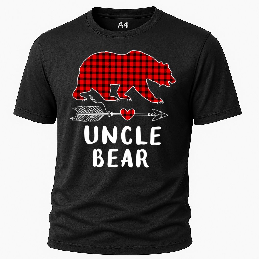 Uncle Bear Christmas Pajama Red Plaid Buffalo Xmas Cooling Performance Crew T-Shirt