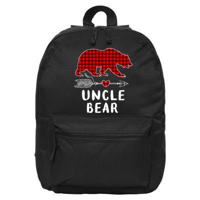 Uncle Bear Christmas Pajama Red Plaid Buffalo Xmas 16 in Basic Backpack