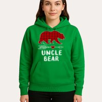 Uncle Bear Christmas Pajama Red Plaid Buffalo Xmas Hoodie